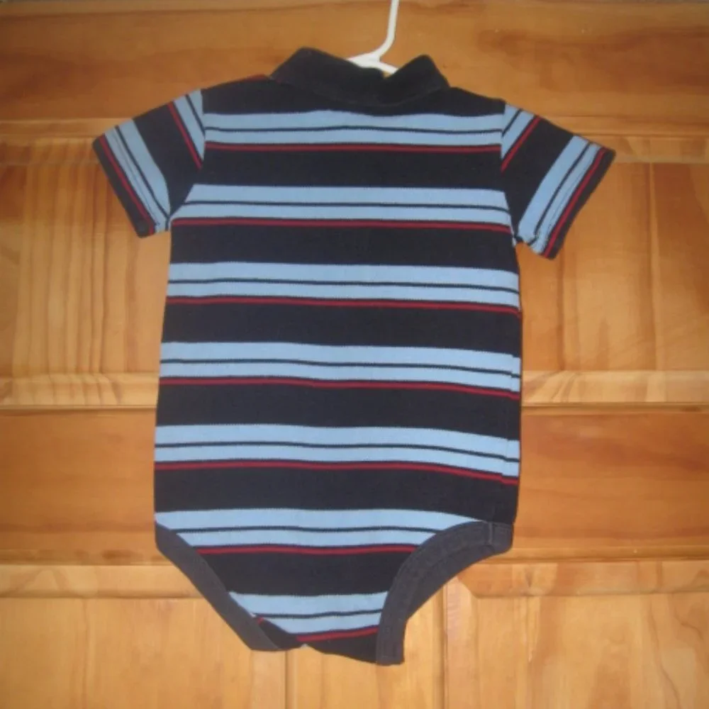 5/$20 Boys Wonderkids Striped Button Top Bodysuit
